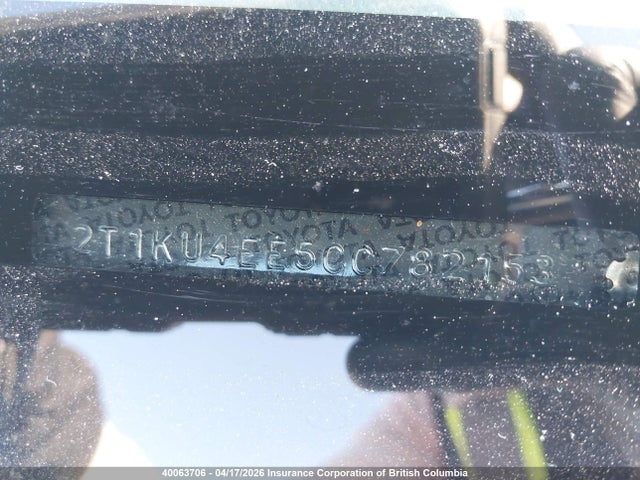 40063706 :رقم المزاد ، 2T1KU4EE5CC782153 vin ، 2012 Toyota Corolla Matrix مزاد بيع