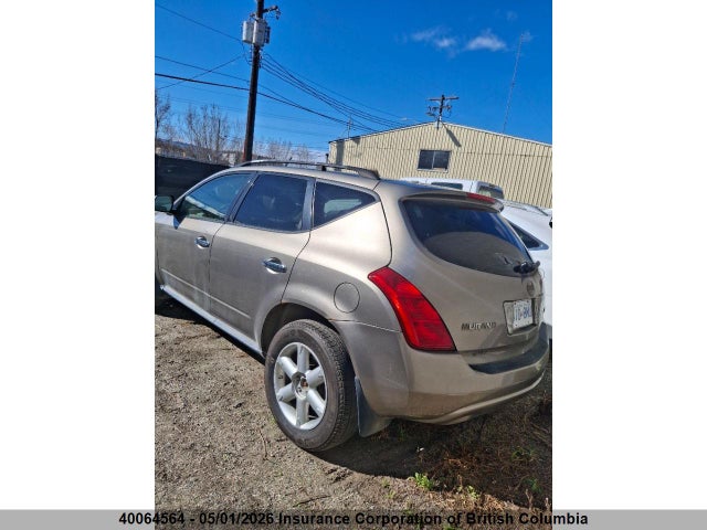 2003 Nissan Murano Sl/se მანქანა იყიდება აუქციონზე, vin: JN8AZ08W83W217286, აუქციონის ნომერი: 40064564