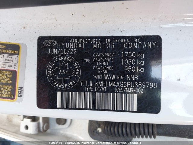 KMHLM4AG3PU389798 Hyundai ELANTRA SEL