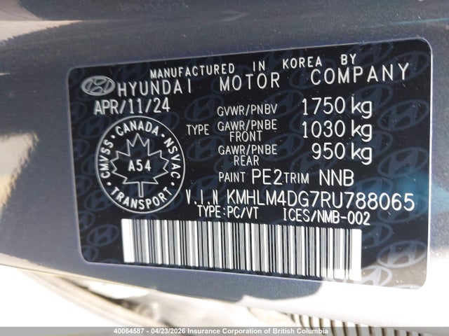 Продаж на аукціоні авто 2024 Hyundai Elantra Preferred W/tech Package, vin: KMHLM4DG7RU788065, номер лоту: 40064587