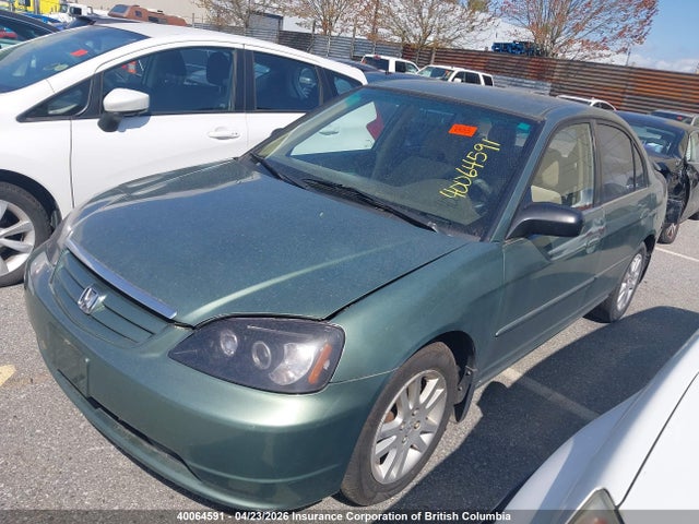 2003 Honda Civic მანქანა იყიდება აუქციონზე, vin: 2HGES16403H908952, აუქციონის ნომერი: 40064591