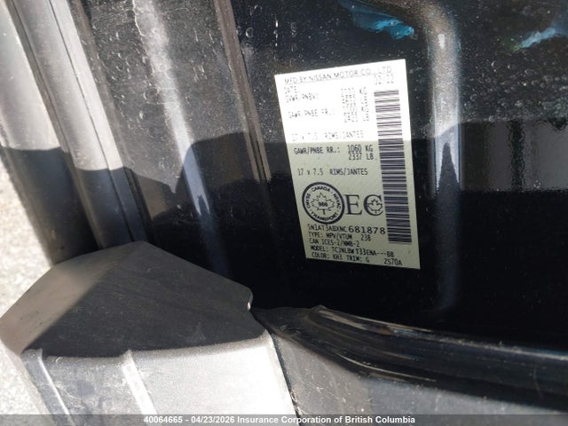 40064665 :رقم المزاد ، 5N1AT3ABXNC681878 vin ، 2022 Nissan Rogue مزاد بيع