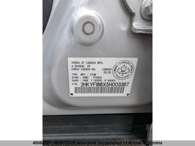 Aukcja sprzedaży 2005 Honda Pilot, vin: 2HKYF186X5H003367, numer aukcji: 40064701