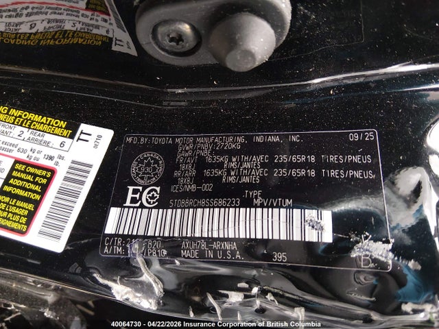 Toyota Highlander Hybrid Le 2025 5TDBBRCH8SS686233 Image 9