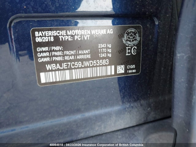 WBAJE7C59JWD53583 BMW 540I
