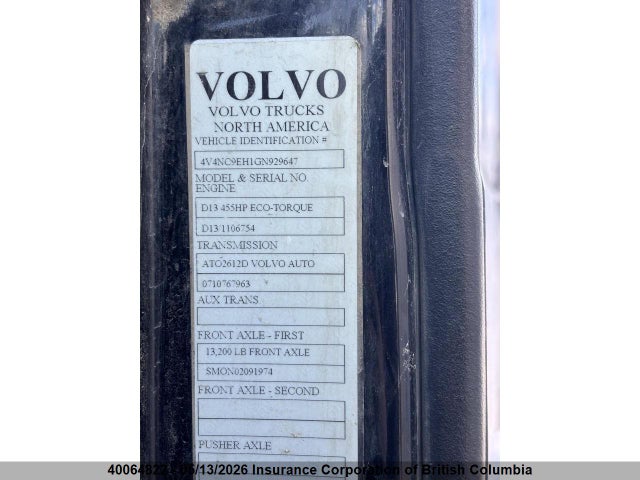 Aukcja sprzedaży 2016 Volvo Vn L, vin: 4V4NC9EH1GN929647, numer aukcji: 40064822