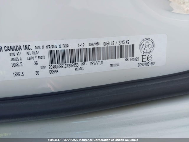 Продажа на аукционе авто 2012 Dodge Grand Caravan Se, vin: 2C4RDGBG1CR332053, номер лота: 40064847
