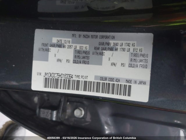 Aukcja sprzedaży 2017 Mazda Cx-3 Touring, vin: JM1DKDC75H0163394, numer aukcji: 40058399