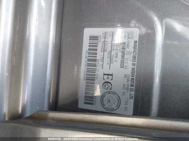 3N1AB7AP6HY326229 Nissan Sentra S/sv/sr/sl