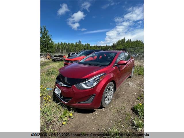 5NPDH4AE1EH461696 Hyundai ELANTRA GL