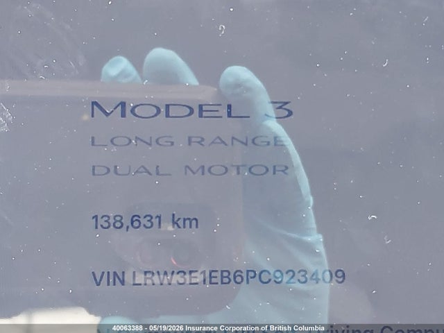 Продажа на аукционе авто 2023 Tesla Model 3, vin: LRW3E1EB6PC923409, номер лота: 40063388