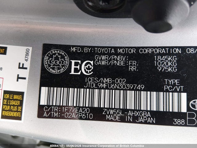 JTDL9MFU6N3039749 Toyota Prius Le/xle/night Shade