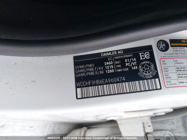 Aukcja sprzedaży 2014 Mercedes-benz E 250 Bluetec 4matic, vin: WDDHF9HB6EA960474, numer aukcji: 40065230