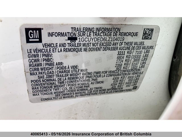 1GCUYDED6LZ104019 Chevrolet Silverado 1500 Lt