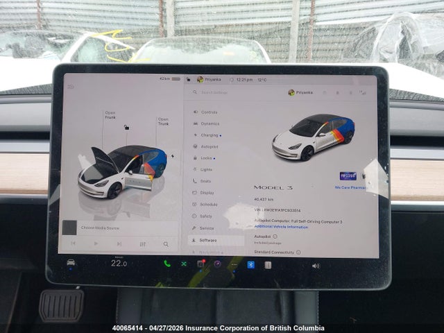 Продажа на аукционе авто 2023 Tesla Model 3 Rwd, vin: LRW3E1FA1PC933514, номер лота: 40065414