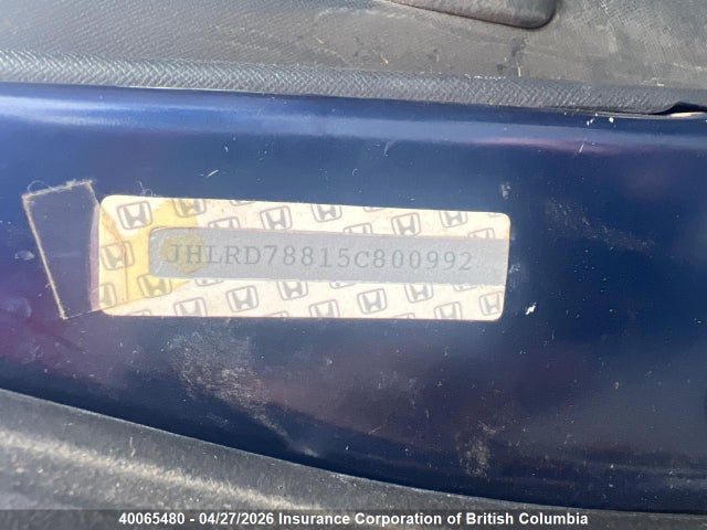 Aukcja sprzedaży 2005 Honda Cr-v, vin: JHLRD78815C800992, numer aukcji: 40065480