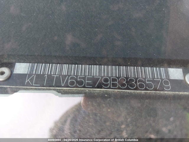 40065494 :رقم المزاد ، KL1TV65E79B336579 vin ، 2009 Chevrolet Aveo مزاد بيع