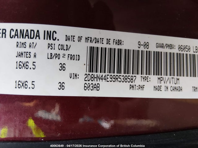 Продаж на аукціоні авто 2009 Dodge Grand Caravan Se, vin: 2D8HN44E99R538587, номер лоту: 40063649
