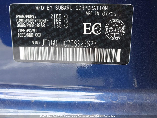 JF1GUHJC7S8323627 Subaru IMPREZA RS