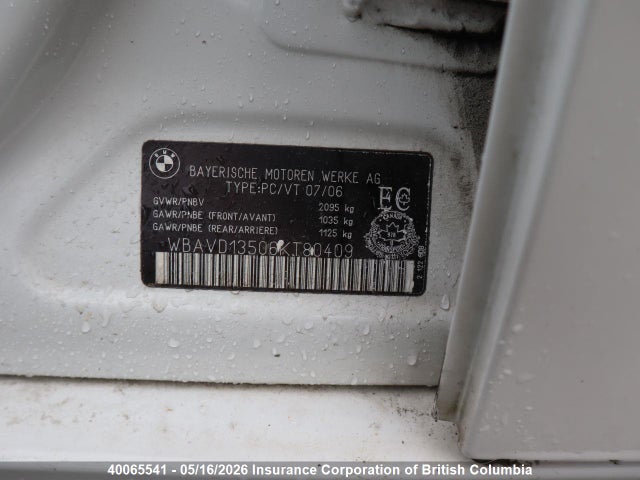 Aukcja sprzedaży 2006 Bmw 325xi, vin: WBAVD13506KT80409, numer aukcji: 40065541