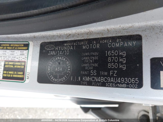 Продаж на аукціоні авто 2010 Hyundai Accent Gls, vin: KMHCN4BC9AU493065, номер лоту: 40065565