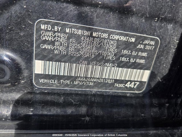 JA4AJ4AW4HZ612831 Mitsubishi RVR