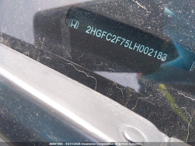 Продажа на аукционе авто 2020 Honda Civic Ex, vin: 2HGFC2F75LH002183, номер лота: 40061064