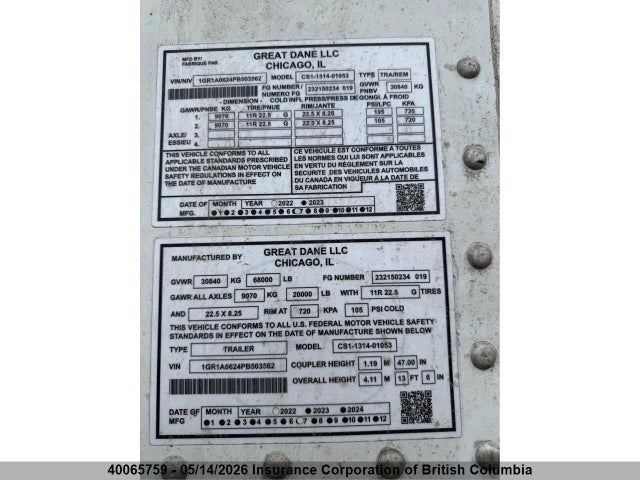 Great Dane Trailers Flatbed 2023 1GR1A0624PB503562 Image 19