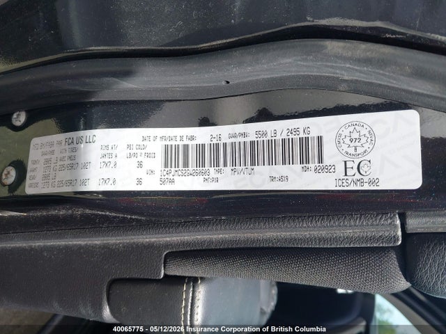 40065775 :رقم المزاد ، 1C4PJMCS2GW260603 vin ، 2016 Jeep Cherokee Latitude مزاد بيع