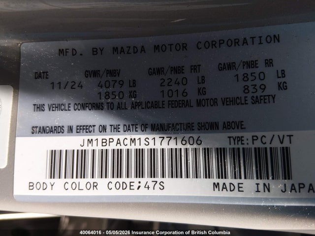 JM1BPACM1S1771606 Mazda 3 Preferred