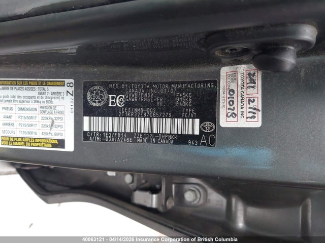 2007 Toyota Matrix Xr მანქანა იყიდება აუქციონზე, vin: 2T1KR32E87C657279, აუქციონის ნომერი: 40063121
