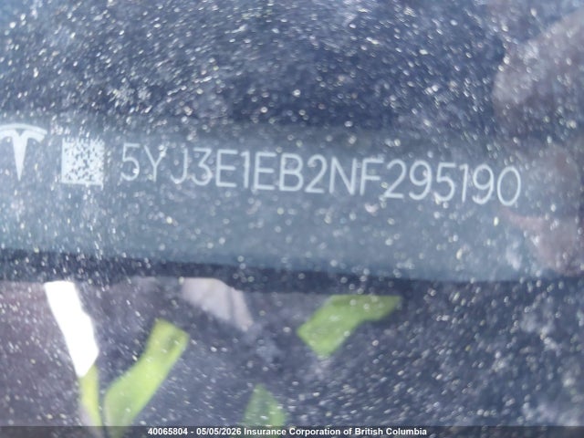 Продажа на аукционе авто 2022 Tesla Model 3 Long Range, vin: 5YJ3E1EB2NF295190, номер лота: 40065804