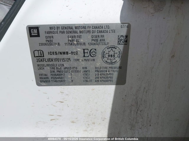 2GKFLVEK1F6115705 GMC Terrain Sle-1