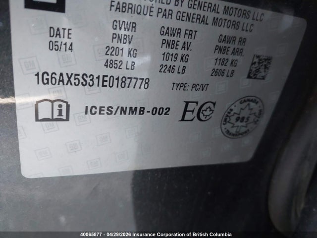 1G6AX5S31E0187778 Cadillac CTS