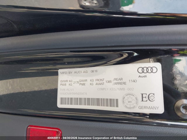 WAUCNAF4XHN035476 Audi A4