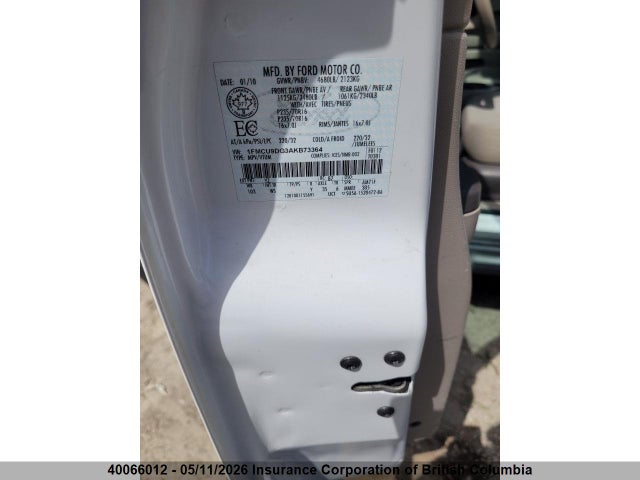 Продаж на аукціоні авто 2010 Ford Escape Xlt, vin: 1FMCU9DG3AKB73364, номер лоту: 40066012