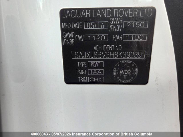 SAJXJ6BV3H8K39239 Jaguar F-TYPE S