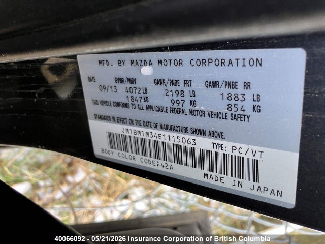Продаж на аукціоні авто 2014 Mazda 3 Grand Touring, vin: JM1BM1M34E1115063, номер лоту: 40066092