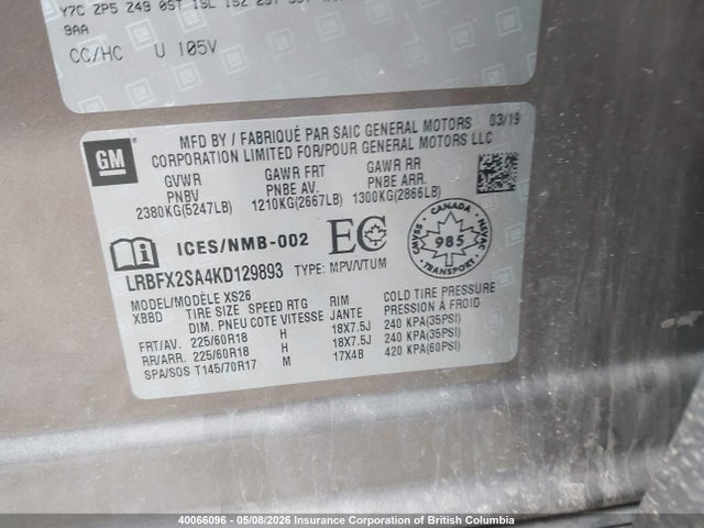 Buick Envision Essence 2019 LRBFX2SA4KD129893 Image 9