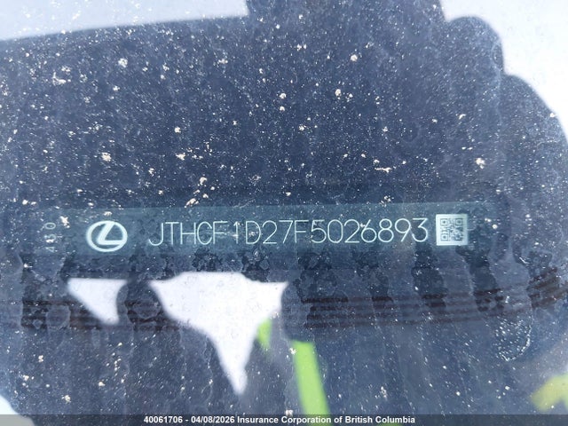 Aukcja sprzedaży 2015 Lexus Is 250, vin: JTHCF1D27F5026893, numer aukcji: 40061706