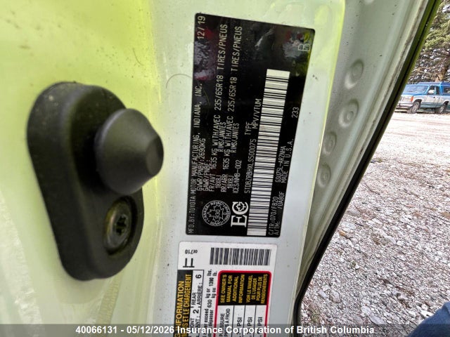 2020 Toyota Highlander Le მანქანა იყიდება აუქციონზე, vin: 5TDBZRBHXLS500075, აუქციონის ნომერი: 40066131