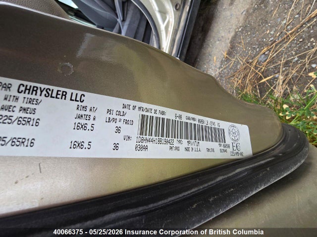 2008 Dodge Grand Caravan Se მანქანა იყიდება აუქციონზე, vin: 1D8HN44H18B190422, აუქციონის ნომერი: 40066375