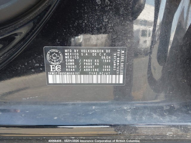 Продаж на аукціоні авто 2025 Volkswagen Jetta, vin: 3VW2T7BU9SM009107, номер лоту: 40066405
