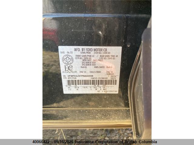 Продажа на аукционе авто 2023 Ford Edge, vin: 2FMPK4J97PBA60598, номер лота: 40066422