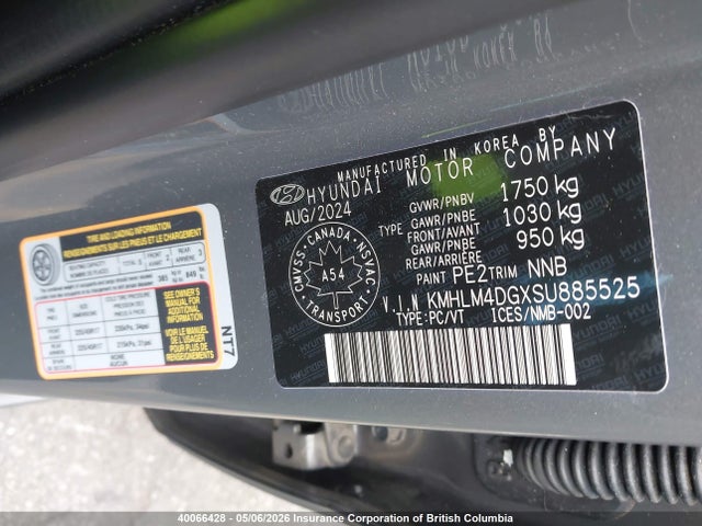 KMHLM4DGXSU885525 Hyundai Elantra Preferred With Tech Package