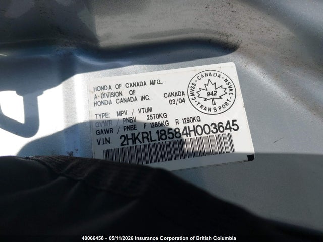 Продаж на аукціоні авто 2004 Honda Odyssey Lx, vin: 2HKRL18584H003645, номер лоту: 40066458