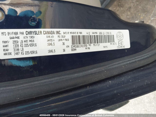 Продажа на аукционе авто 2012 Dodge Grand Caravan Se, vin: 2C4RDGBG1CR319769, номер лота: 40066489