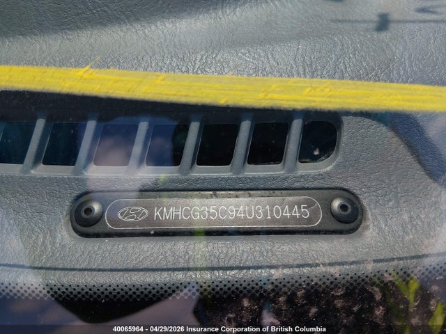 2004 Hyundai Accent Gs/gsi მანქანა იყიდება აუქციონზე, vin: KMHCG35C94U310445, აუქციონის ნომერი: 40065964