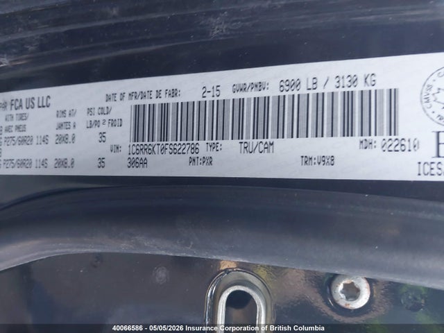 1C6RR6KT0FS622786 RAM 1500 St