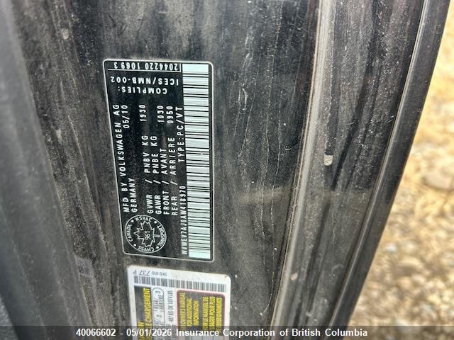 Aukcja sprzedaży 2010 Volkswagen Gti, vin: WVWEV7AJ0AW418970, numer aukcji: 40066602